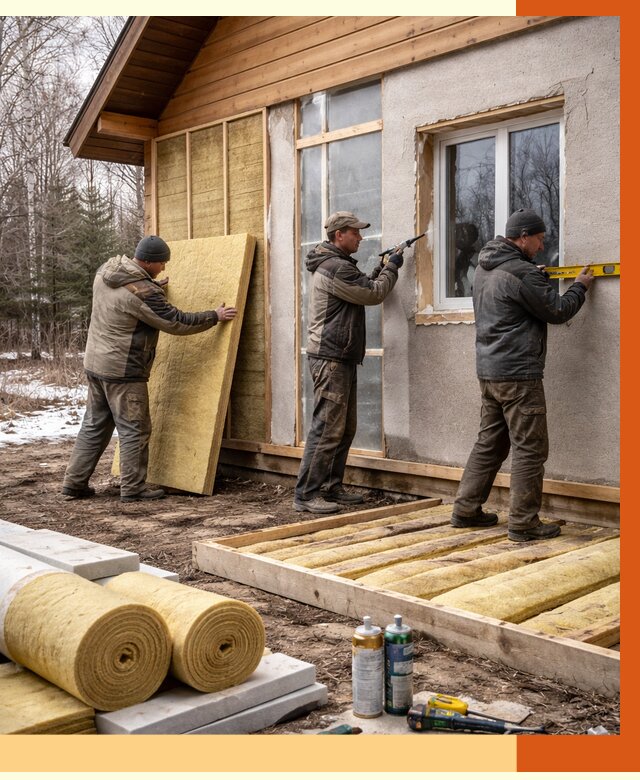 Утепление дачного дома в Клине от 4866 руб/м2 — недорого | ТепломастерКли